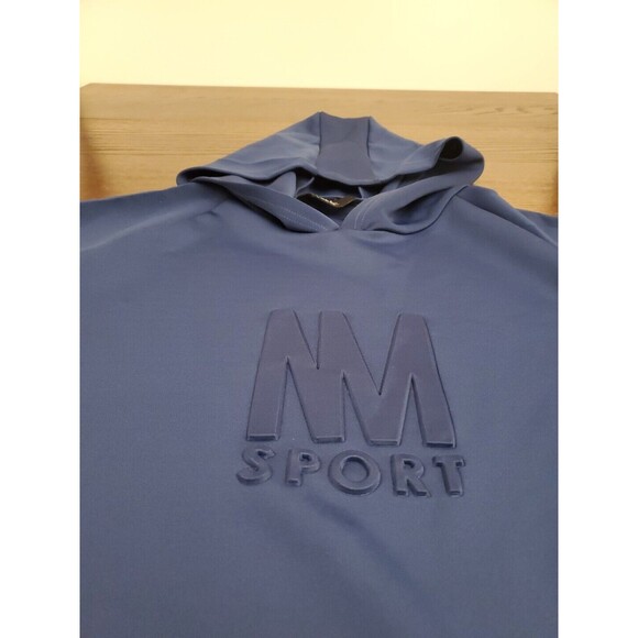 Nicole Miller Sport Hoodie Pressed Raised Print Dark Teal Scuba Pullover 3XL NWT - Picture 2 of 15